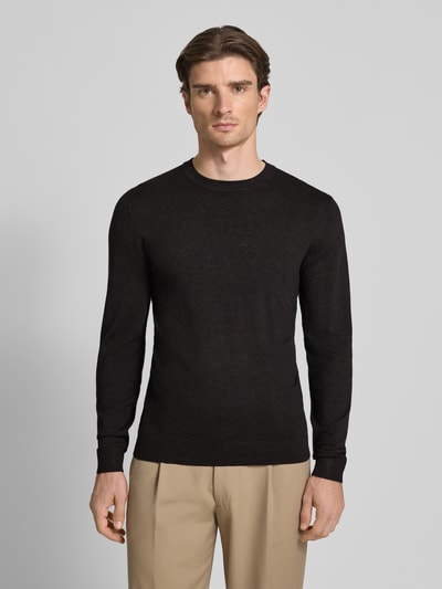 MCNEAL Gebreide pullover met ribboorden Chocoladebruin gemêleerd - 4