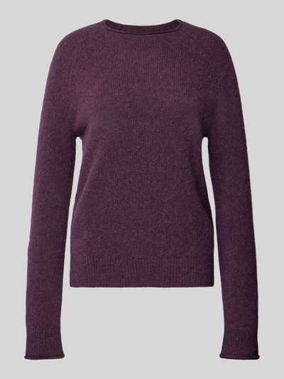 BOSS Orange Gebreide pullover met ribboorden, model 'FESPERANAS' Aubergine - 2