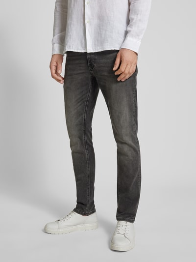 Mustang Slim fit jeans met labeldetails Zwart - 4