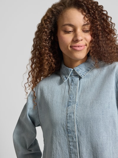 PIECES regular fit jeansblouse van puur katoen model 'GEGGO' Lichtblauw - 3