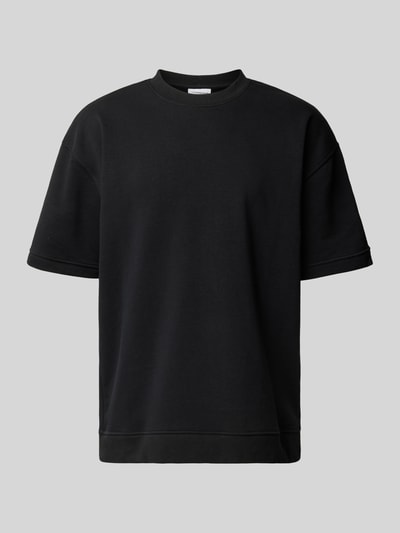 Lindbergh Oversized T-Shirt mit geripptem Rundhalsausschnitt Black 2