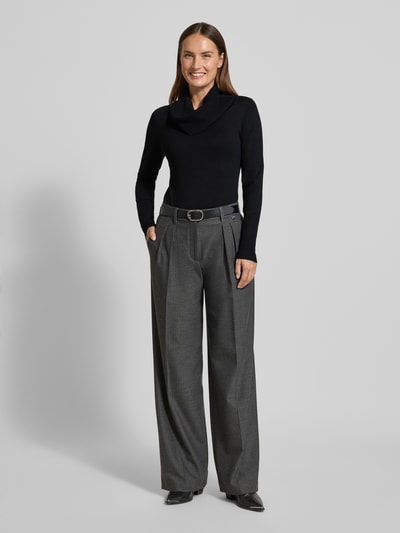 Soyaconcept Slim fit shirt met lange mouwen van viscosemix, model 'Dollie' Zwart - 1