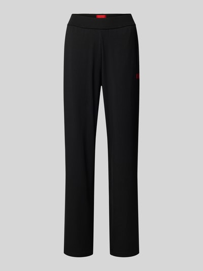 HUGO Comfort fit sweatpants van een mix van katoen en modal, model 'SIGNATURE' Zwart - 2