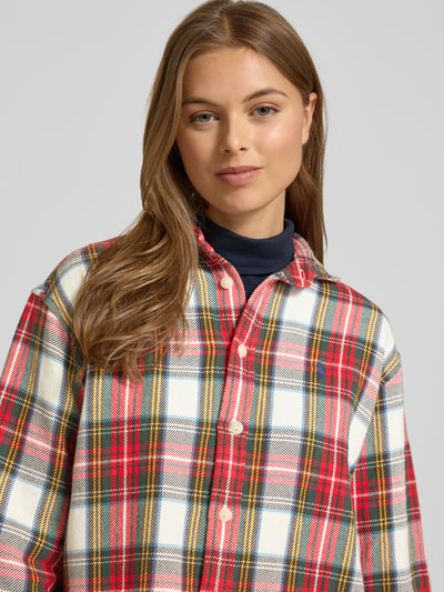 Polo Ralph Lauren Relaxed Fit Hemdbluse mit Label-Stitching Rot Melange 3