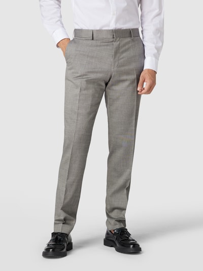 BOSS Slim fit pantalon met stretch, model 'Genius' Lichtgrijs - 4