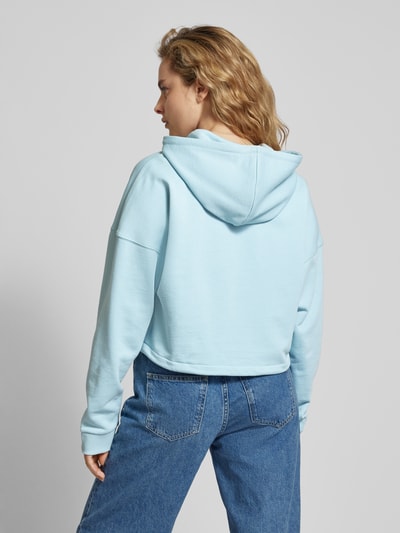 Hugo Blue Korte oversized hoodie met labeldetail, model 'Dilvie' Rietgroen - 5