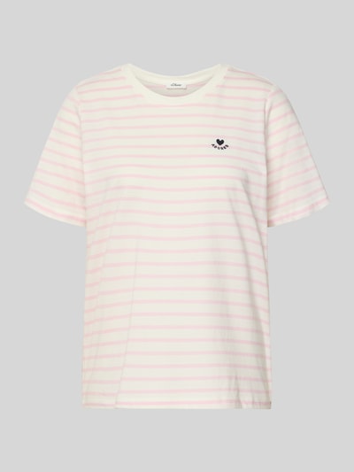 s.Oliver RED LABEL t-shirt o kroju regular fit z czystej bawełny Jasnoróżowy 2