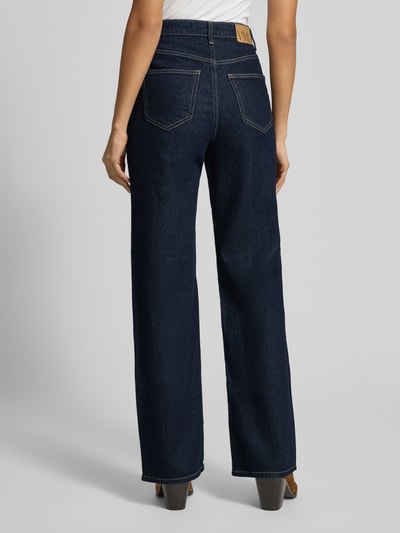 VERO MODA Jeansy z szerokimi nogawkami z mieszanki bawełny model „TESSA” Ciemnoniebieski 5