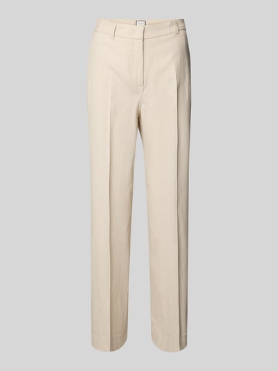 SEDUCTIVE Broek van linnenmix met persplooien, model 'DOMINICA' Zand - 2