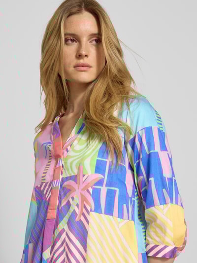 Milano Italy Sukienka tunikowa o długości do kolan z czystej bawełny Różowy 3