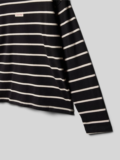 Calvin Klein Jeans Bluzka z długim rękawem, okrągłym dekoltem i wyhaftowanym logo Czarny 2