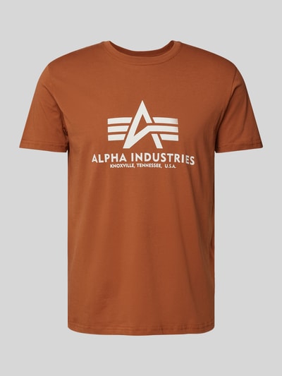 Alpha Industries T-shirt z czystej bawełny Orzechowy 1