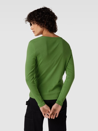 Montego Longsleeve im unifarbenen Design Oliv 5