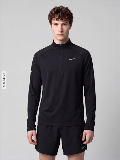Nike Training Regular Fit Sport-Langarmshirt mit Troyer-Kragen Black 4
