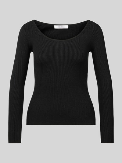 MaxMara Leisure Strickpullover mit U-Boot-Ausschnitt Modell 'ONDINA' Black 2