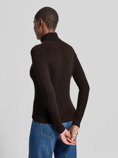Christian Berg Woman Regular Fit Rollkragenpullover aus reinem Kaschmir Schoko 5