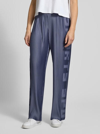 Marc Cain Weite Hose mit Plisseefalten und elastischem Bund Rauchblau 4