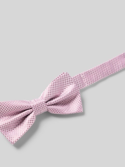 Produktfoto, Fliege aus Seide im Set mit Einstecktuch von Roy Robson in zartem Rosa mit Strukturmuster, klassische Form, Herren Accessoire