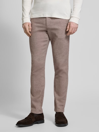 SELECTED HOMME Slim fit stoffen broek met riemlussen, model 'MILES' Beige - 4