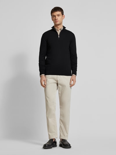 SELECTED HOMME Gebreide pullover met opstaande kraag Zwart - 1