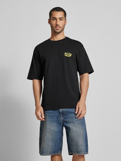 REVIEW T-shirt met labeldetail Zwart - 4