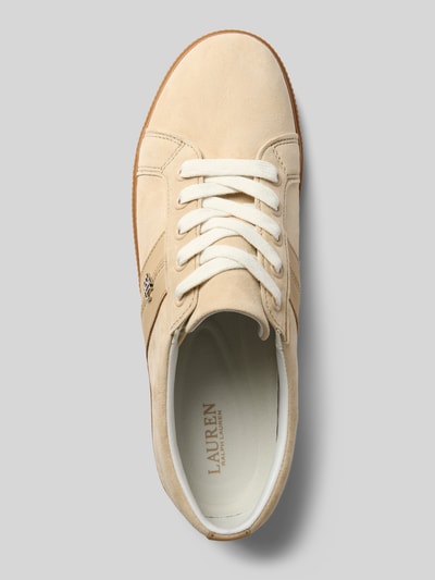 Lauren Ralph Lauren Sneakers van leer met labelapplicatie, model 'JANSON II' Zand - 3