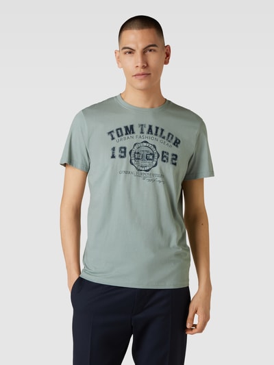 Tom Tailor T-shirt z nadrukiem z logo Limonkowy 4