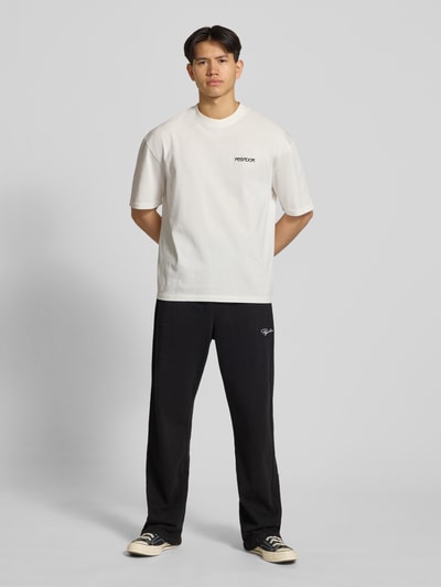 PEGADOR Oversized T-Shirt mit Label-Stitching Modell 'Stege' Offwhite 1