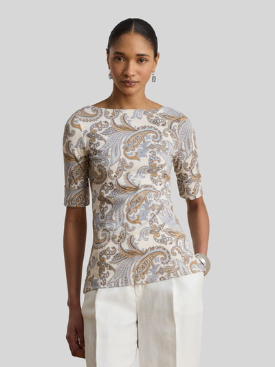 Lauren Ralph Lauren męski t-shirt o kroju regular fit z mieszanki bawełny Piaskowy 4