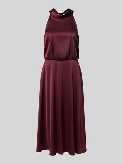 V by Vera Mont Sukienka koktajlowa ze sznurowaniem i zamkiem błyskawicznym Bordowy 2