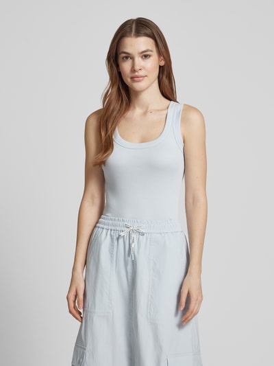 Marc Cain Tanktop mit geripptem U-Ausschnitt Hellblau 4