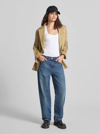 Topshop Top w efekt prążkowania model 'HONEY' Biały 1