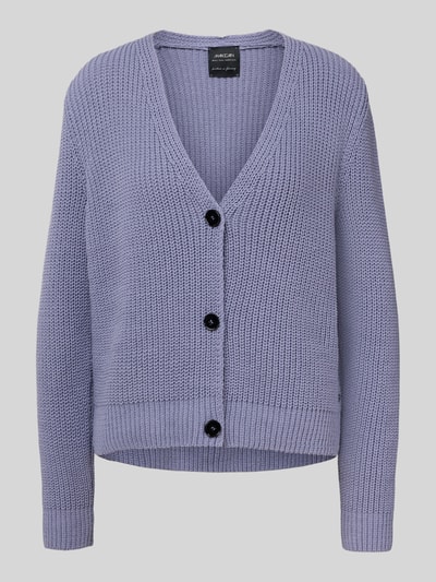 Marc Cain Kurtka z dzianiny o kroju regular fit z dekoltem w serek Lawendowy 2