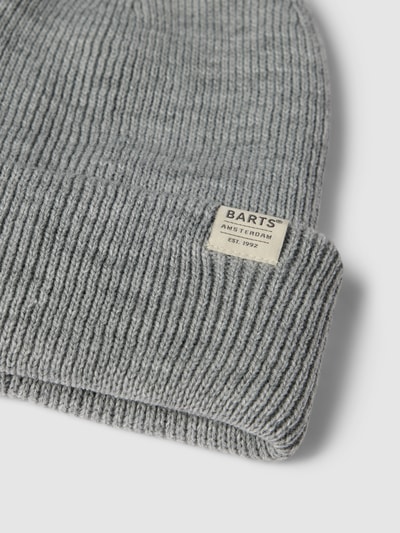 Barts Beanie met labeldetail, model 'KINABALU' Zilver - 2