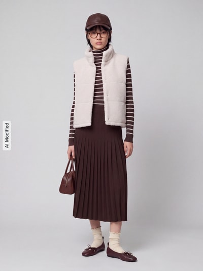 ONLY sweter z golfem w kroju slim fit z mieszanka wiskozy model 'KAROL' Czekoladowy 1