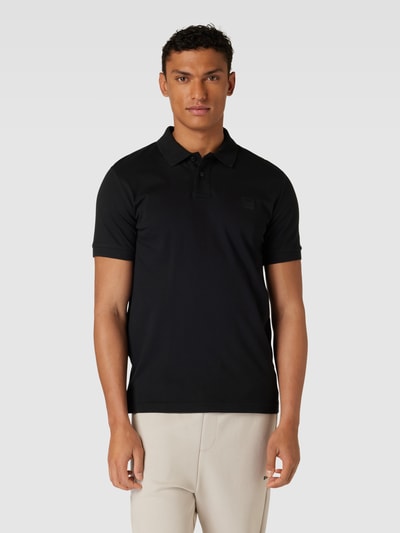 BOSS Orange Slim Fit Poloshirt mit kurzer Knopfleiste Black 4