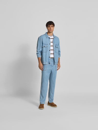 Officine Générale Straight Fit Jeans aus reiner Baumwolle Jeansblau 1