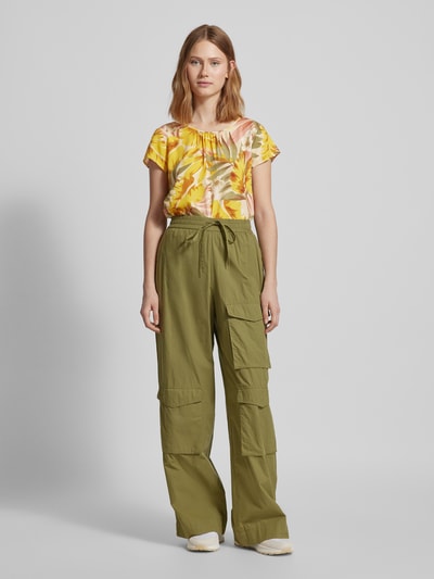 Soyaconcept T-shirt z kwiatowym wzorem model ‘Elyse’ Ciemnożółty 1