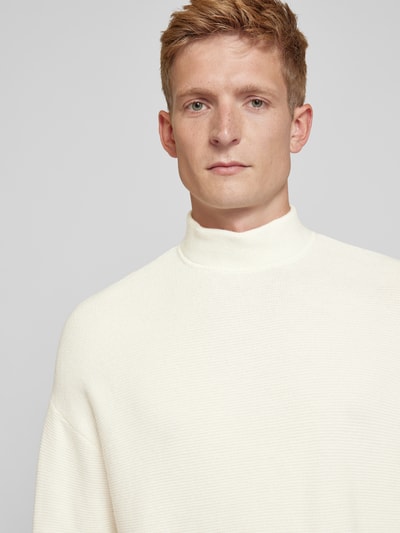 Emporio Armani Strickpullover aus Schurwolle mit Stehkragen Offwhite 3