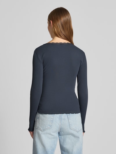 Only Slim fit shirt met lange mouwen van puur katoen, model 'XENA' Rookblauw - 5