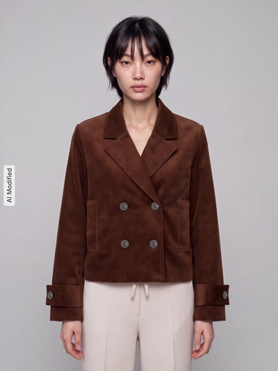 ONLY Regular Fit Kurzmantel aus reiner Baumwolle Modell 'FREJA' Schoko 4
