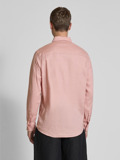 Drykorn Regular Fit Freizeithemd aus Leinen-Baumwoll-Mix Koralle 5