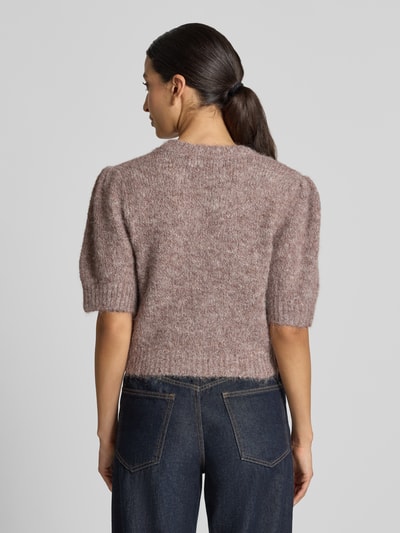 VERO MODA sweter w kroju regular fit z dodatkiem wełny model 'NOVAH' Piaskowy 5