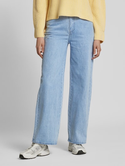 moves Wide leg jeans met strikceintuur, model 'Adanna' Jeansblauw - 4