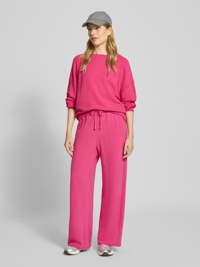 American Vintage Oversized sweatshirt met ronde hals, model 'ATUBAY' Felroze - 1