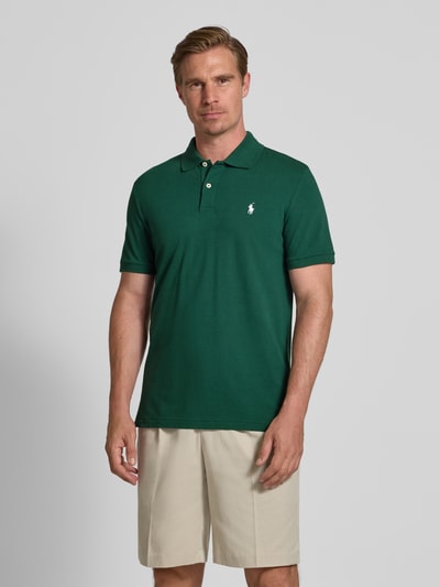 Polo Ralph Lauren Slim fit poloshirt met labelstitching Donkergroen - 4