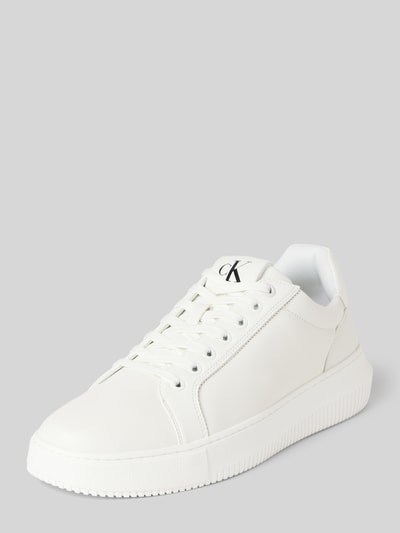 Calvin Klein Jeans Leren sneakers met labelprint, model 'CHUNKY CUPSOLE CLEANLOW' Wit - 1