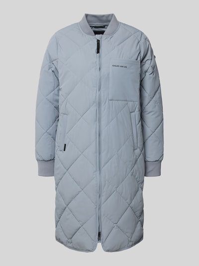 Produktfoto, Steppjacke mit Zweiwege-Reißverschluss Modell 'YMAL2' von khujo, krój regular fit, stójka, wpuszczane kieszenie, długość tyłu w rozmiarze S: 92 cm, szerokość ramion w rozmiarze S: 38 cm, szerokość klatki piersiowej w rozmiarze S: 50 cm, długość rękawów w rozmiarze S: 60 cm, jasnoszary kolor, geometryczne pikowanie, gładka tekstura