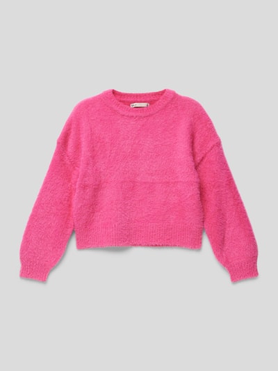 Only Gebreide pullover met ronde hals Fuchsia - 1