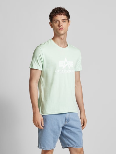 Alpha Industries T-shirt z nadrukiem z logo Miętowy 4